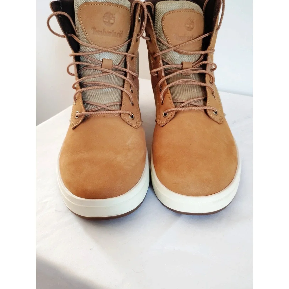 Timberland Square Davis Chukka Boots Tan Leather Textile Men 9.5 Streetwear NWOT